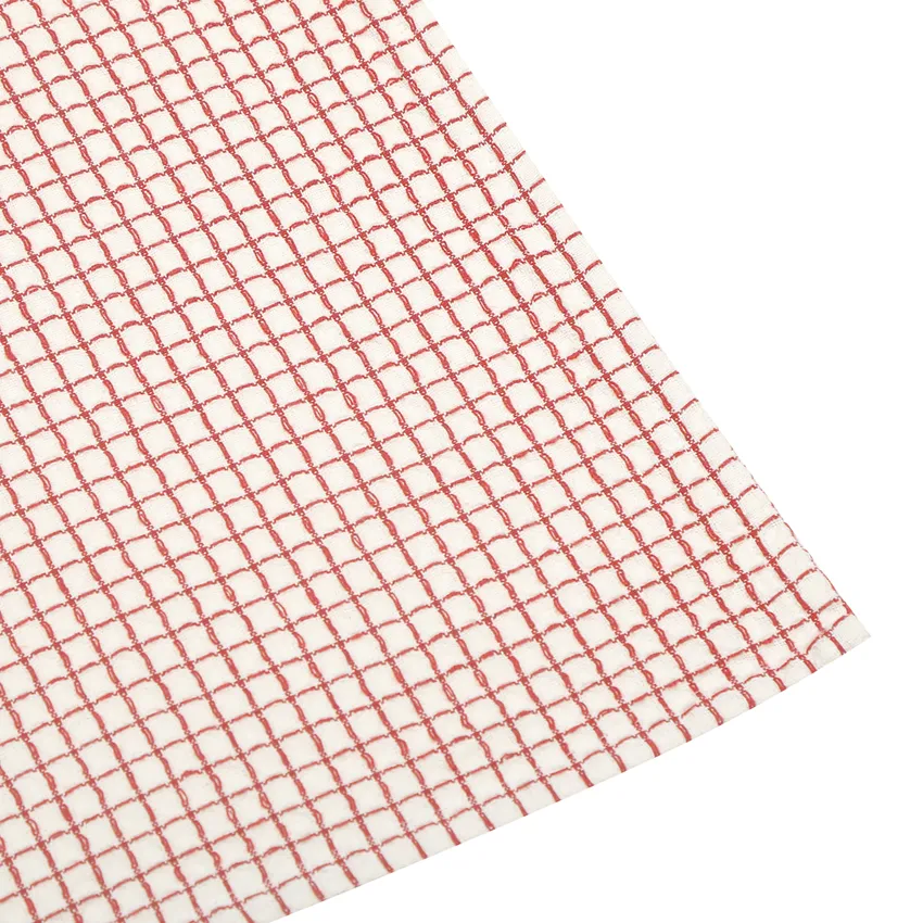 Strofinaccio da cucina riciclato Freddy, Beige/rosso scuro