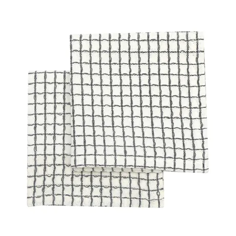 Panno per piatti riciclato 2 pezzi Freddy, Beige/Grigio scuro