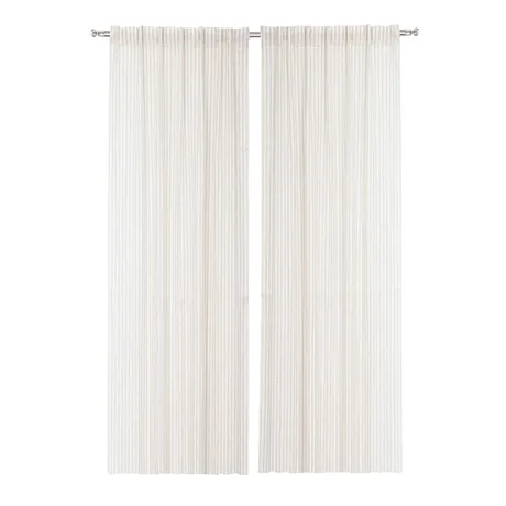 Tenda 2 pezzi Lotta, Lino/Off-White