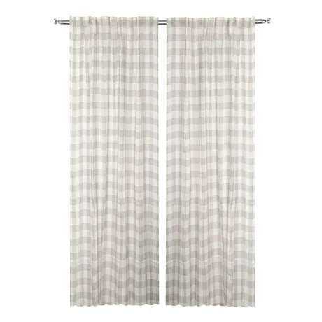 Tenda 2 pezzi Lisen, Lino/Off-White