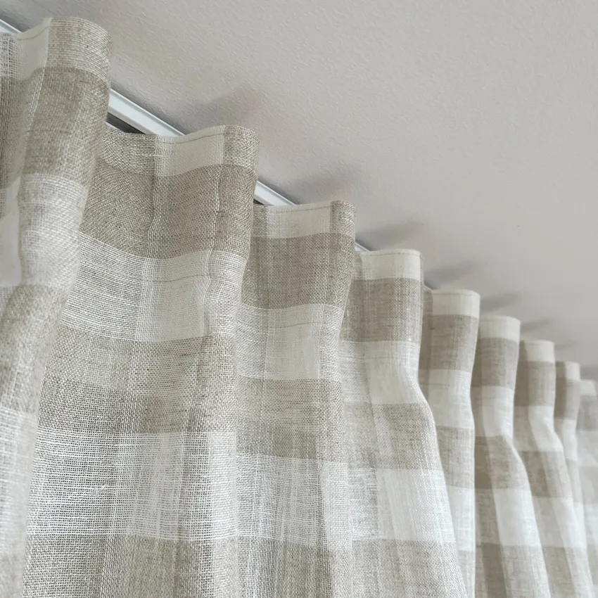 Tenda 2 pezzi Lisen, Lino/Off-White