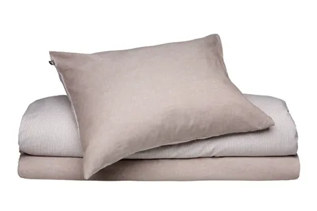 Set copripiumino 2 pezzi Runmarö, Marrone/Bianco