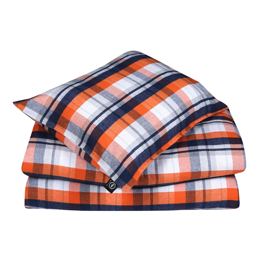 Riciclato Set copripiumino Lindvallen, Arancione/Blu