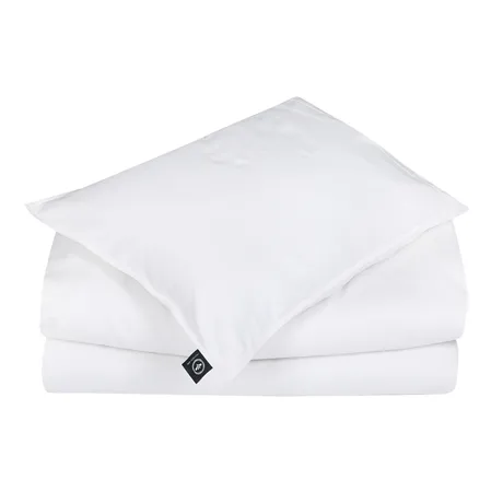 Riciclato Set copripiumino 2 pezzi Estelle, Beige/Bianco