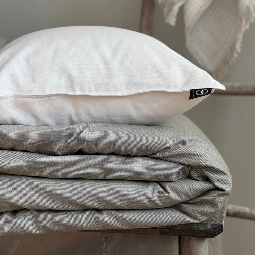 Riciclato Set copripiumino 2 pezzi Estelle, Beige/Bianco