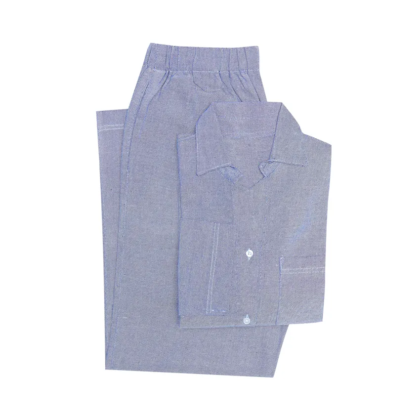 Riciclato Pigiamaset 2 pezzi Elvira, Blu/Bianco