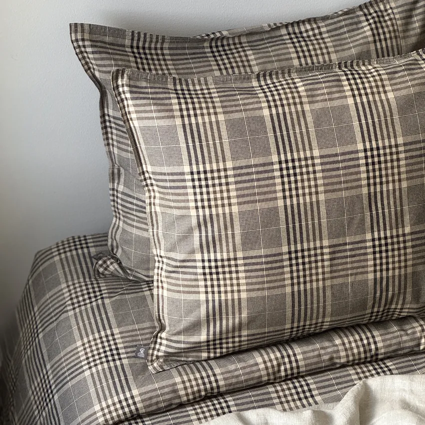 Set copripiumino 2 pezzi Harald, Lino/Marrone