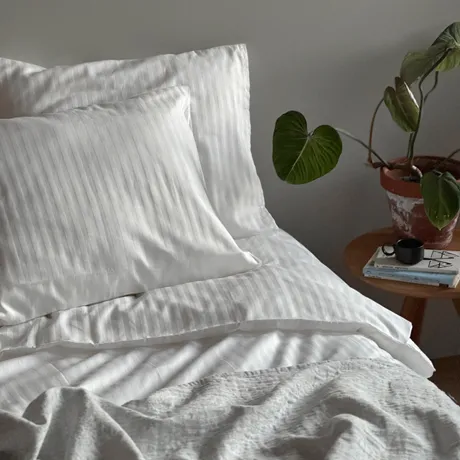 Satinset copripiumino 2 pezzi Pearl, Bianco