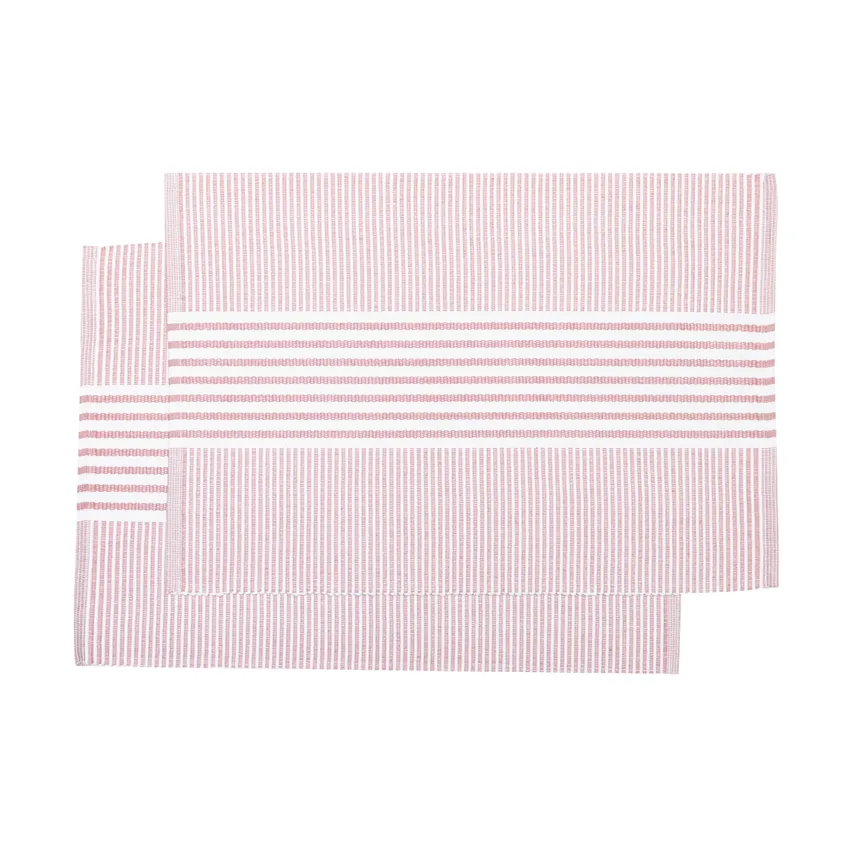 Tovaglietta riciclata 2-pack Isa, Rosa chiaro/Bianco