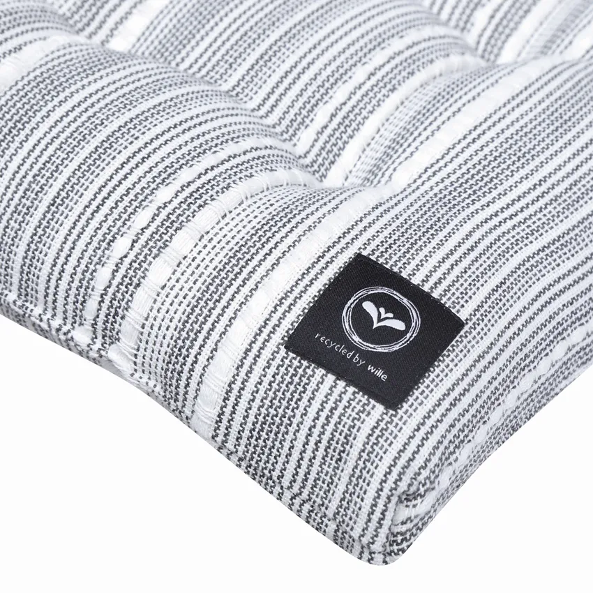 Cuscino per panca riciclato Ebba, Grigio scuro/Beige