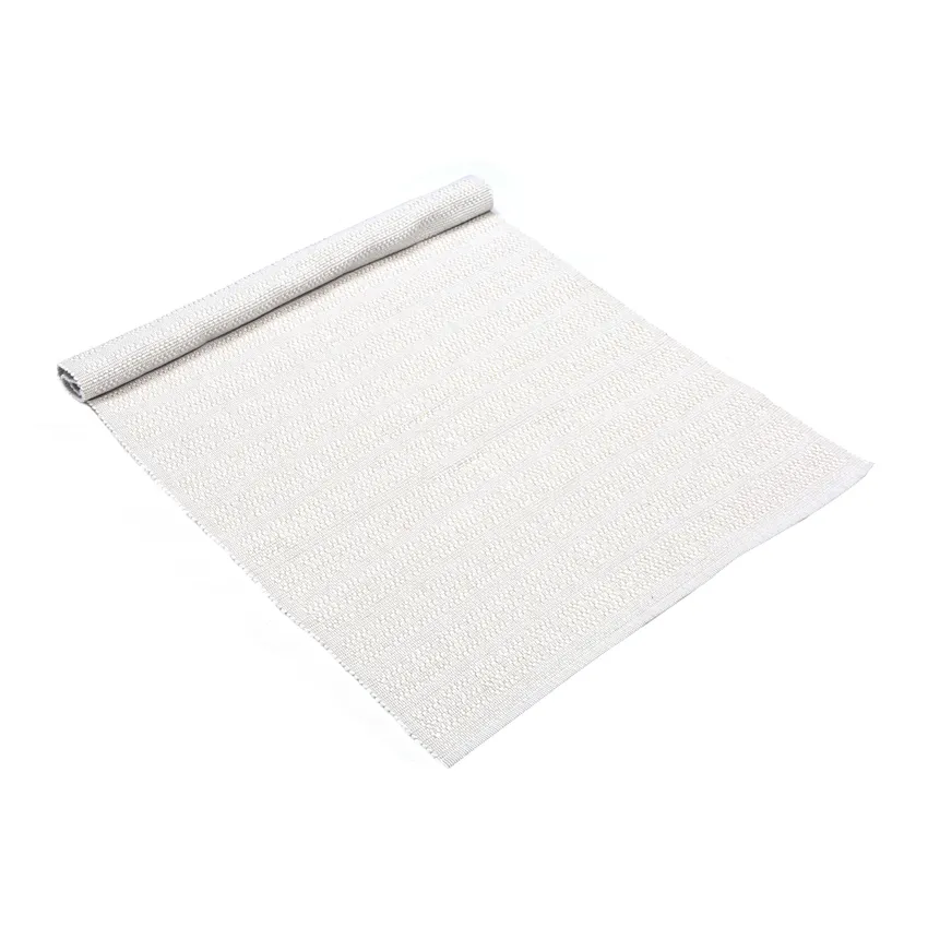 Tappeto rips riciclato Ines, Lino/Bianco