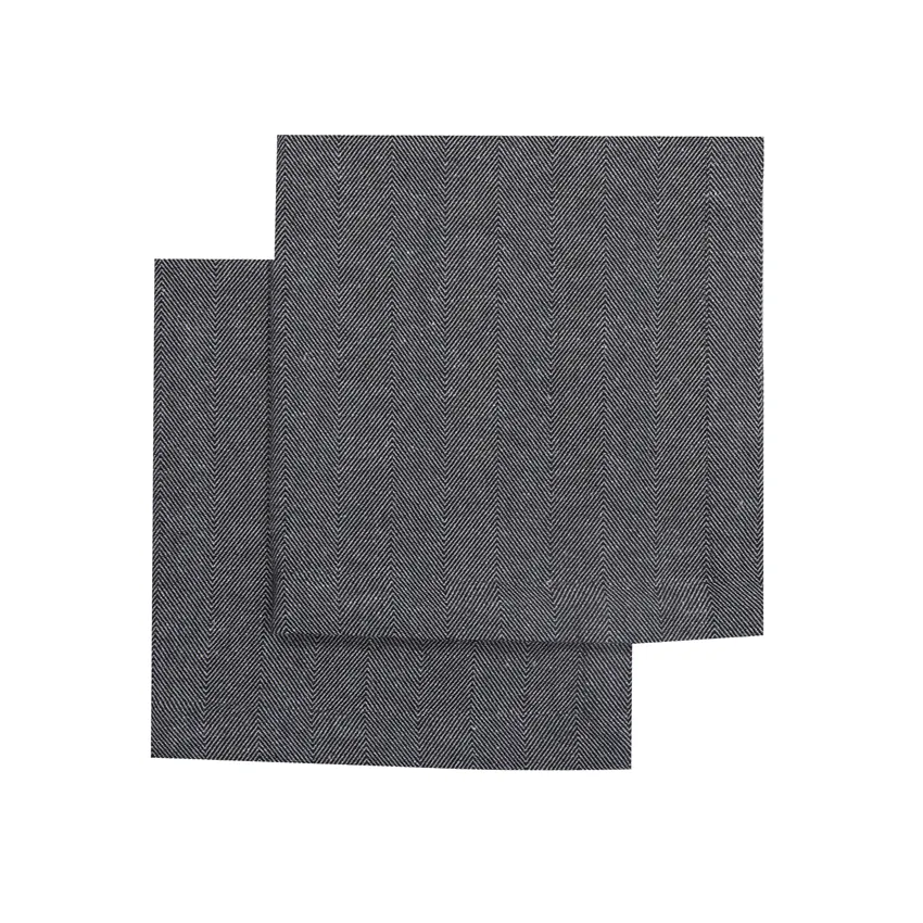 Tovagliolo riciclato 2 pezzi Emil, Nero/Grigio chiaro