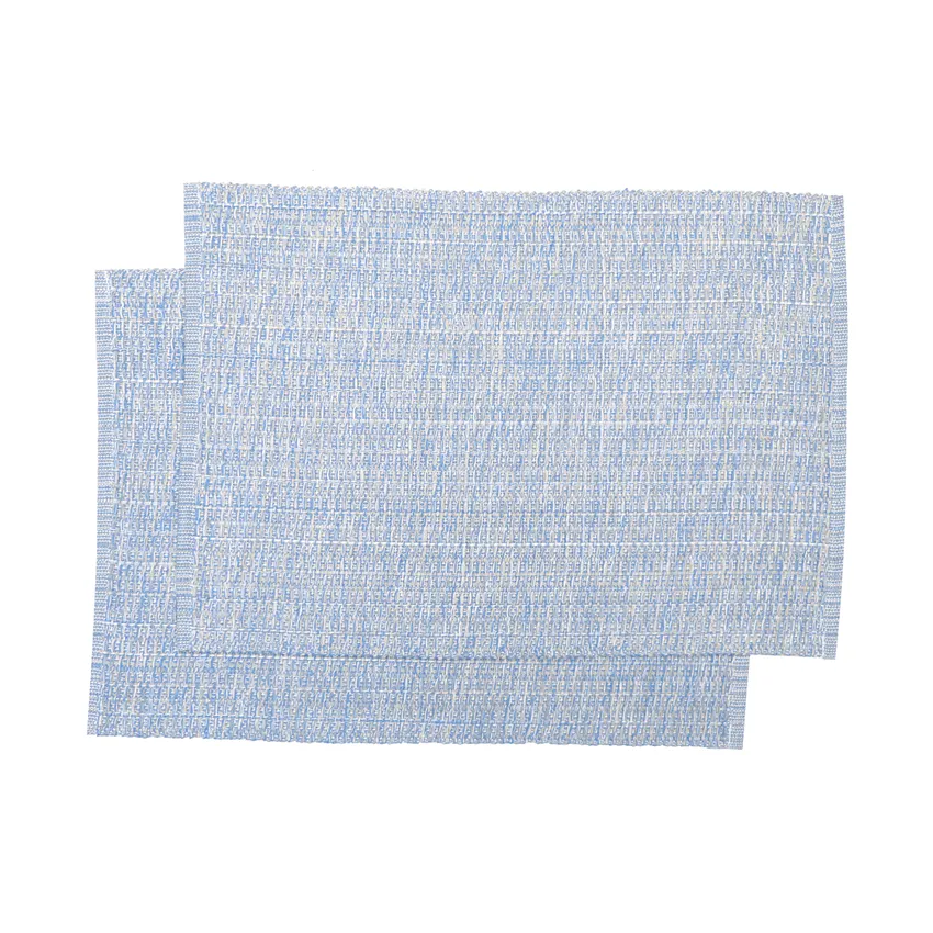 Tovaglietta riciclata 2-pack Sandra, Azzurro/Bianco