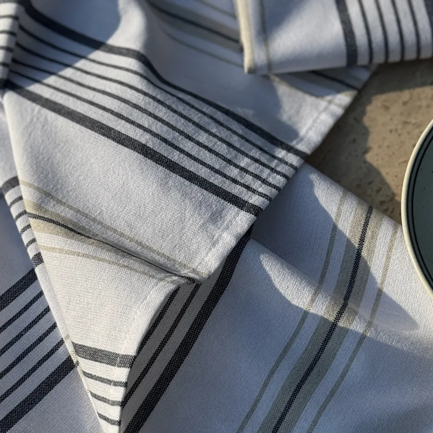 Strofinaccio da cucina riciclato 2-pack Tom, Bianco/Blu navy