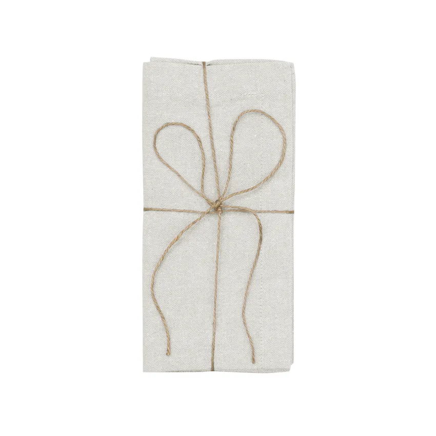 Tovagliolo riciclato 2 pezzi Elin, Lino/Bianco