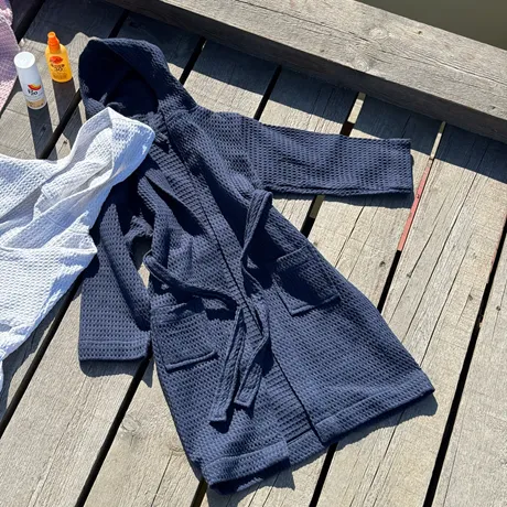 Accappatoio bambino riciclato Wilma, Blu navy