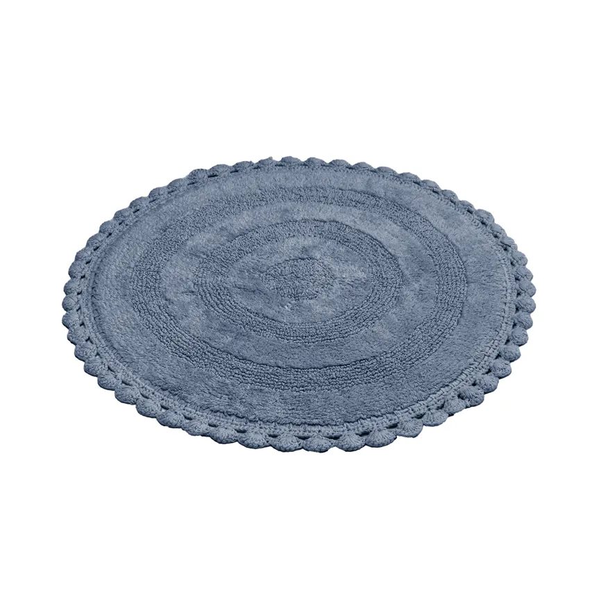 Tappeto da bagno rotondo Rimini, Blu grigiastro