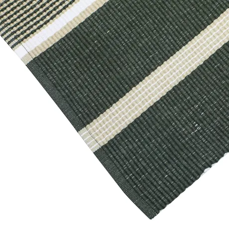 Tappeto rips riciclato Greta, Verde oliva/Lino