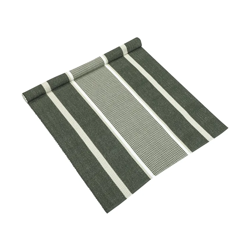 Tappeto rips riciclato Greta, Verde oliva/Lino