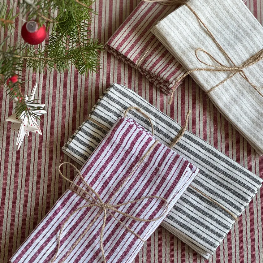 Tovagliolo riciclato 2 pezzi Alf, Lino/Beige