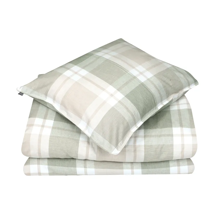 Set copripiumino 2 pezzi Algot, Verde/Sabbia