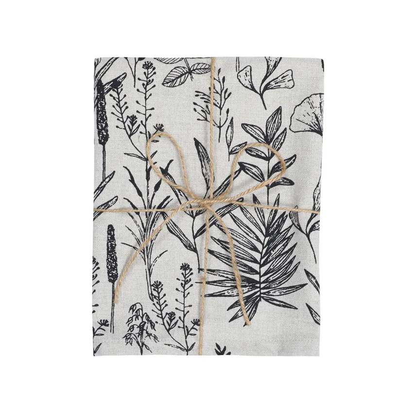 Strofinaccio da cucina riciclato Ralf, Lino/Nero