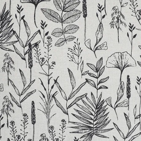 Riciclato Tessuto al metro Ralf, Lino/Nero