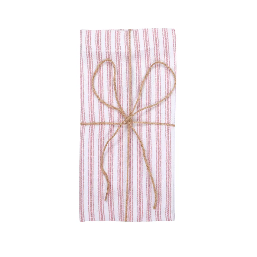 Tovagliolo riciclato 2 pezzi Lina, Rosa chiaro/Bianco