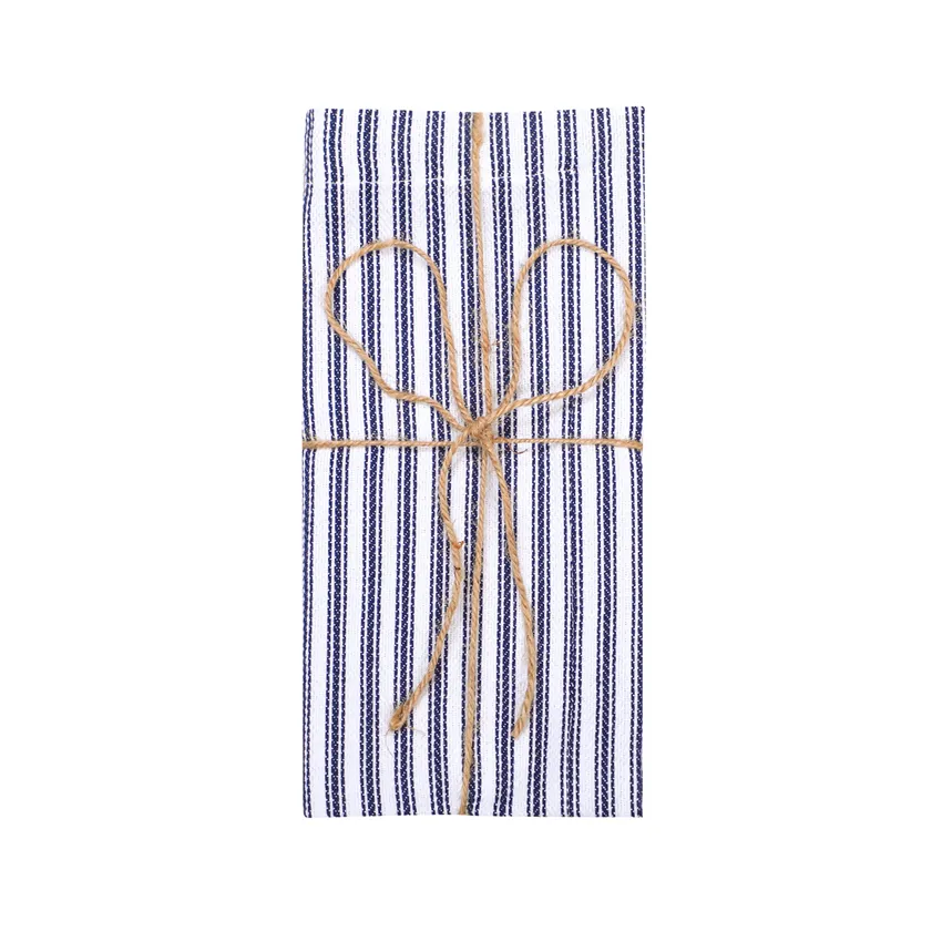 Tovagliolo riciclato 2 pezzi Lina, Blu navy/Bianco