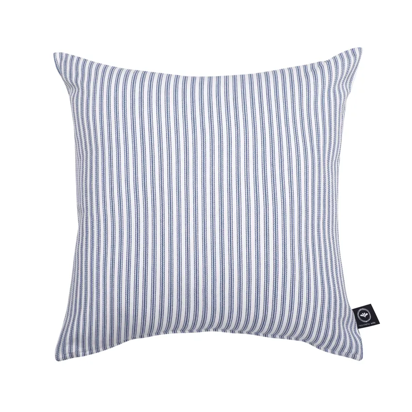 Riciclato Fodere per cuscini Lina, Grigio-blu/Bianco