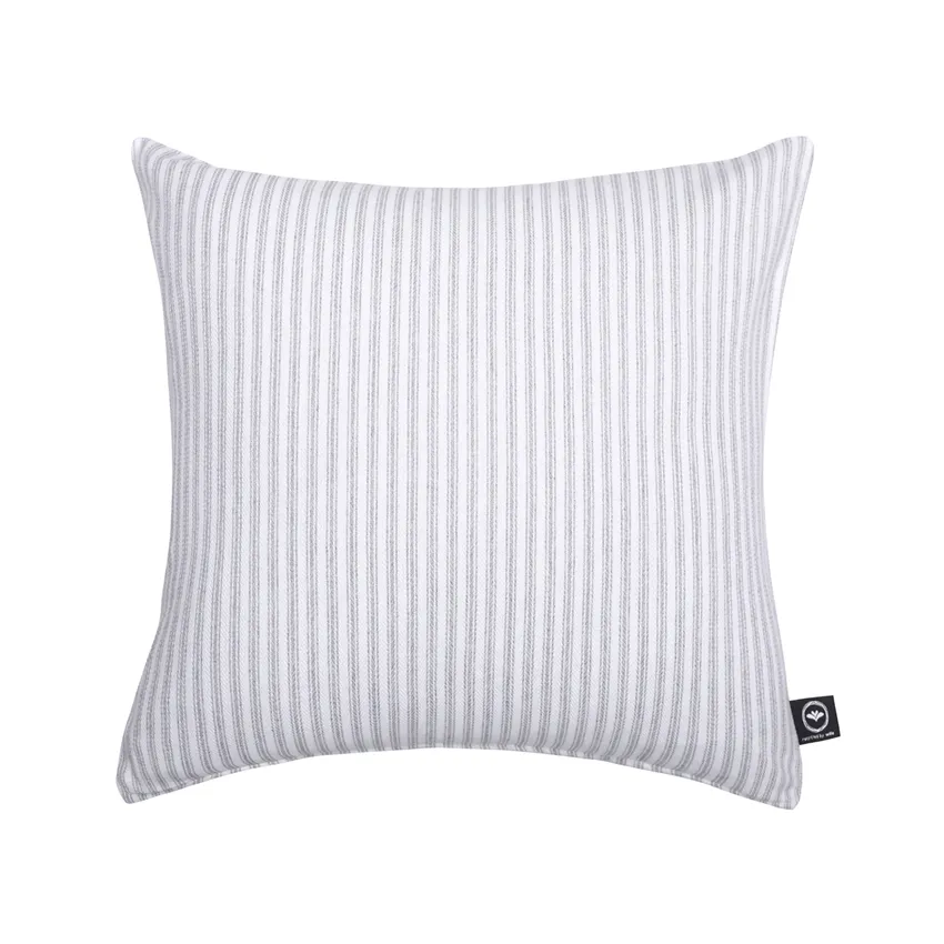 Riciclato Fodere per cuscini Lina, Grigio chiaro/Bianco