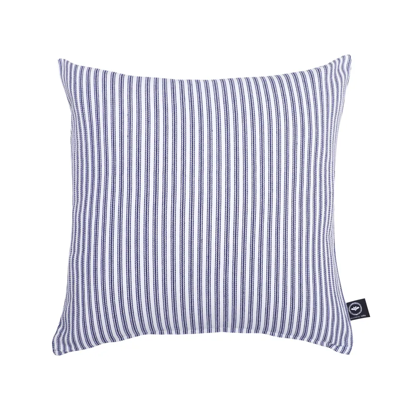 Riciclato Fodere per cuscini Lina, Blu navy/Bianco