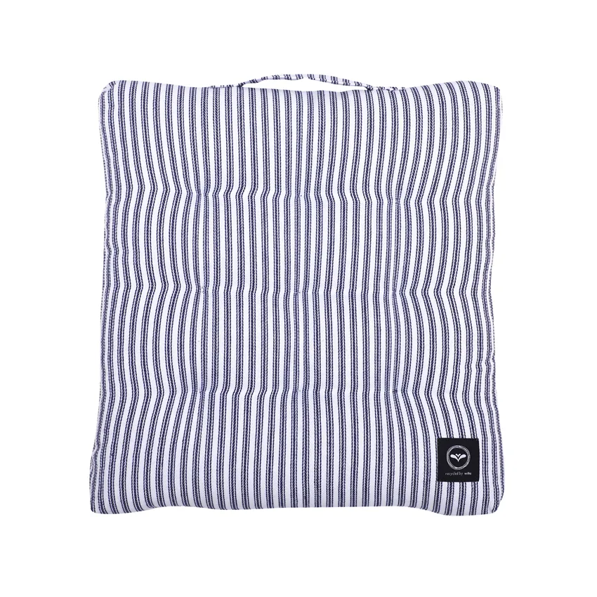 Cuscino per panca riciclato Lina, Blu navy/Bianco
