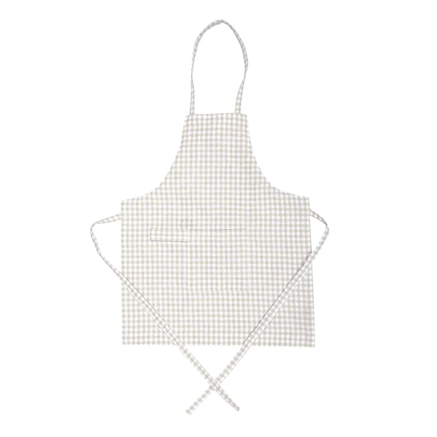 Grembiule per Bambini Riciclato Madicken, Lino/Bianco