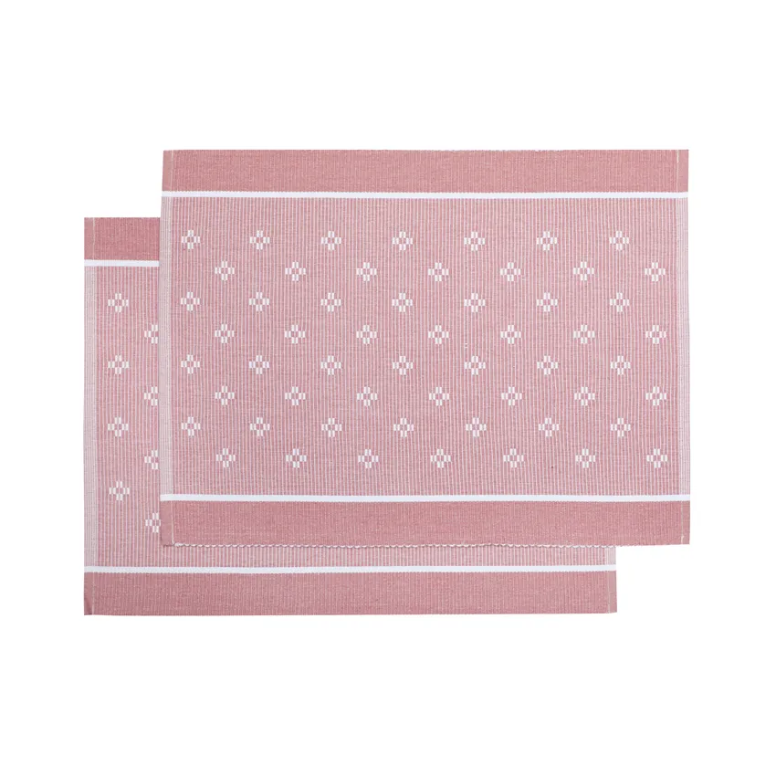 Tovaglietta riciclata 2-pack Charlie, Rosa chiaro/Bianco