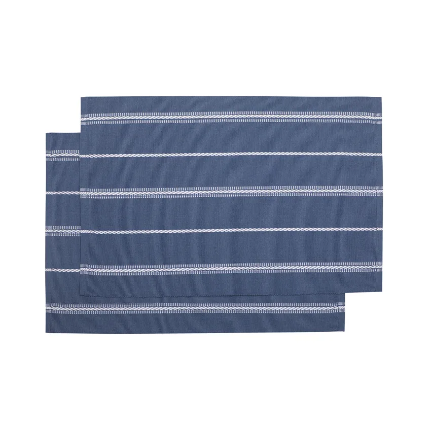 Tovaglietta riciclata 2-pack Herman, Grigio-blu/Bianco