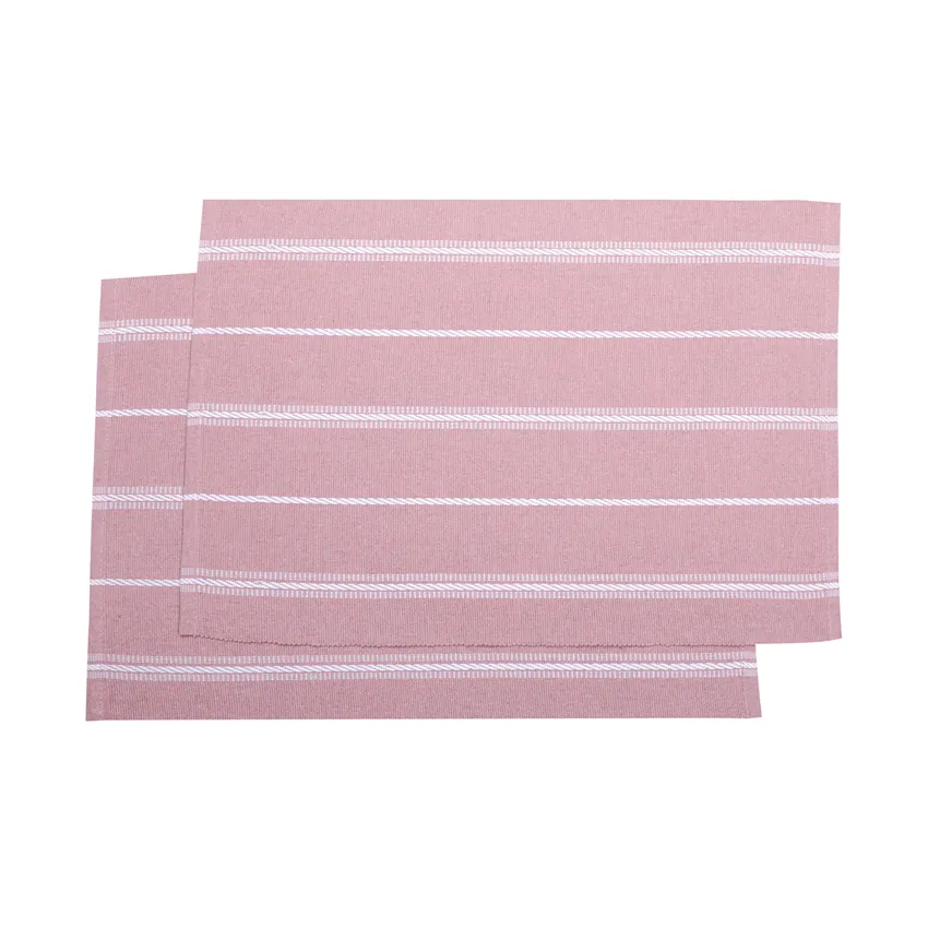 Tovaglietta riciclata 2-pack Herman, Rosa chiaro/Bianco