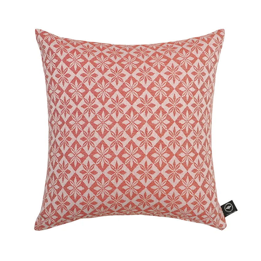 Riciclato Fodere per cuscini Anna, Rosso/Beige