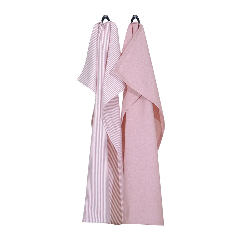 Strofinaccio da cucina riciclato 2-pack Bosse, Rosa chiaro/Bianco