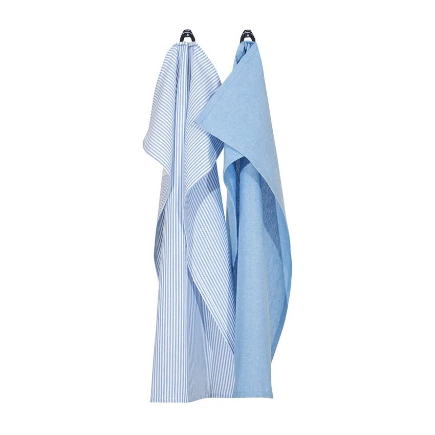 Strofinaccio da cucina riciclato 2-pack Bosse, Azzurro/Bianco