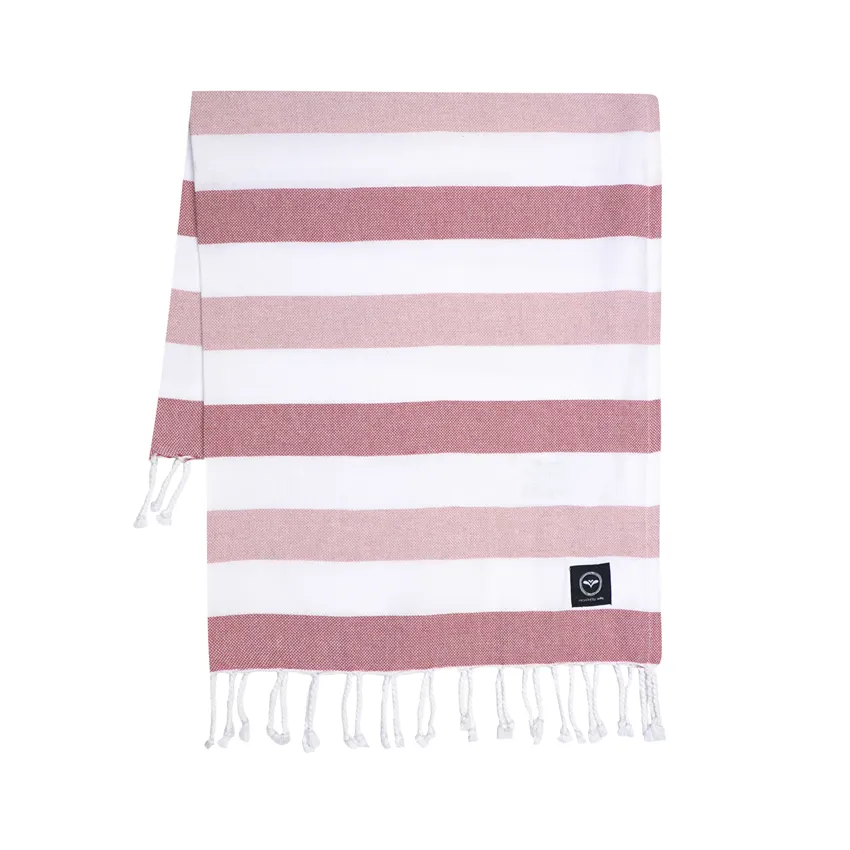 Riciclato Hamam Telo bagno Axel, Rosa/Bianco