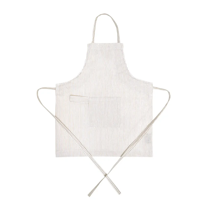 Grembiule per bambini riciclato e lavabile con un panno Bosse, Lino/Bianco