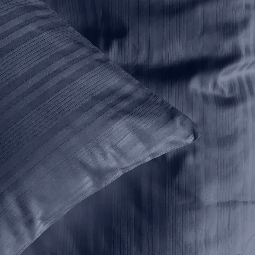 Biologico Satinset copripiumino 2 pezzi Teddy, Blu navy