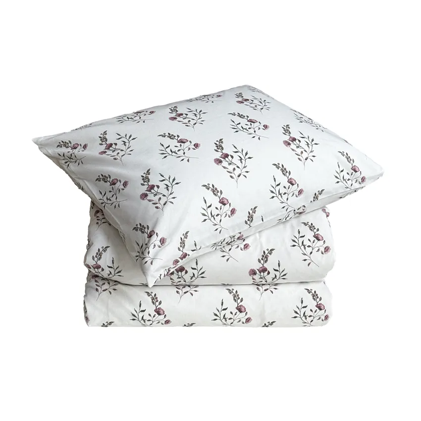 Set copripiumino 2 pezzi Olivia, Bianco/Rosa