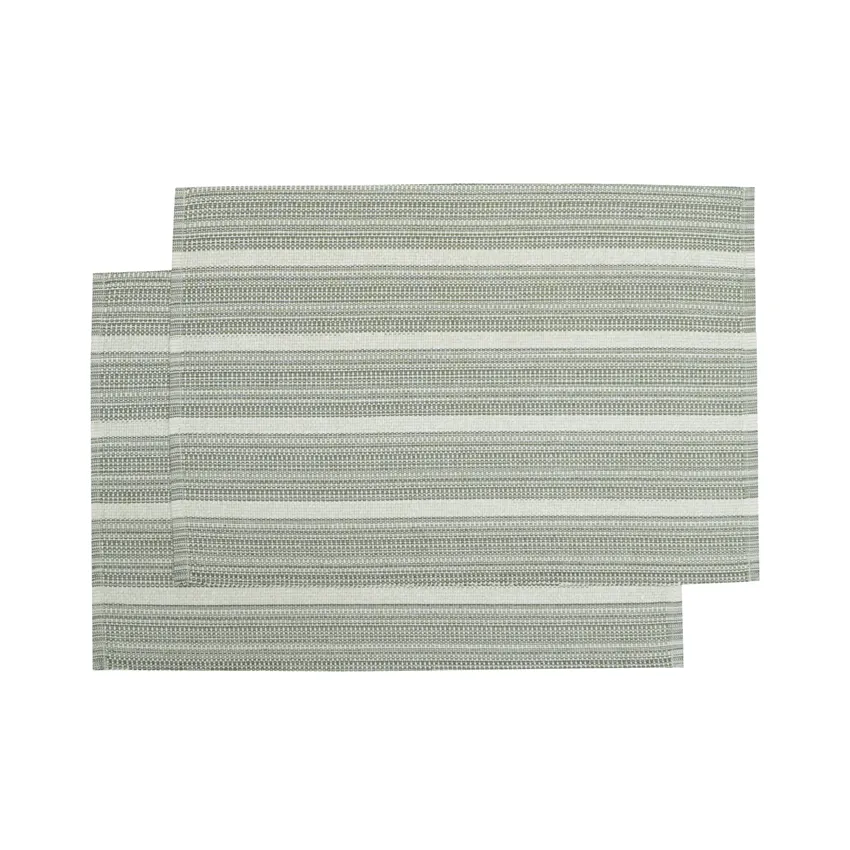 Tovaglietta riciclata 2-pack Tuva, Verde oliva/Lino