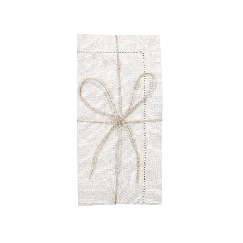 Tovagliolo riciclato 2 pezzi Ylva, Lino/Bianco