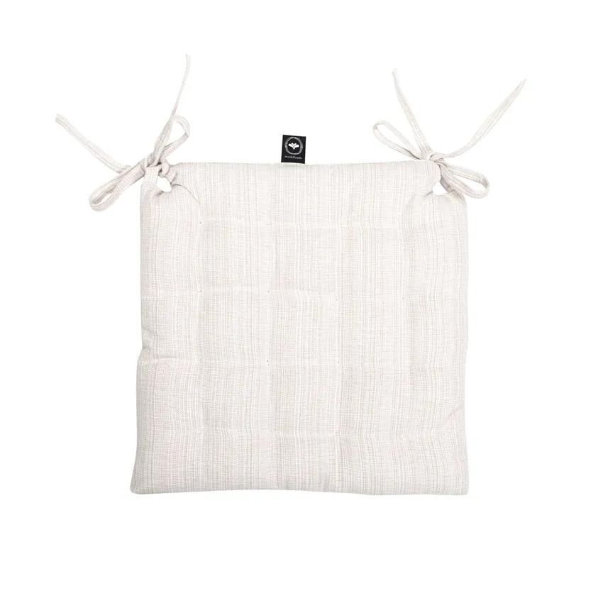 Cuscino per sedia riciclato Jonna, Lino/Bianco