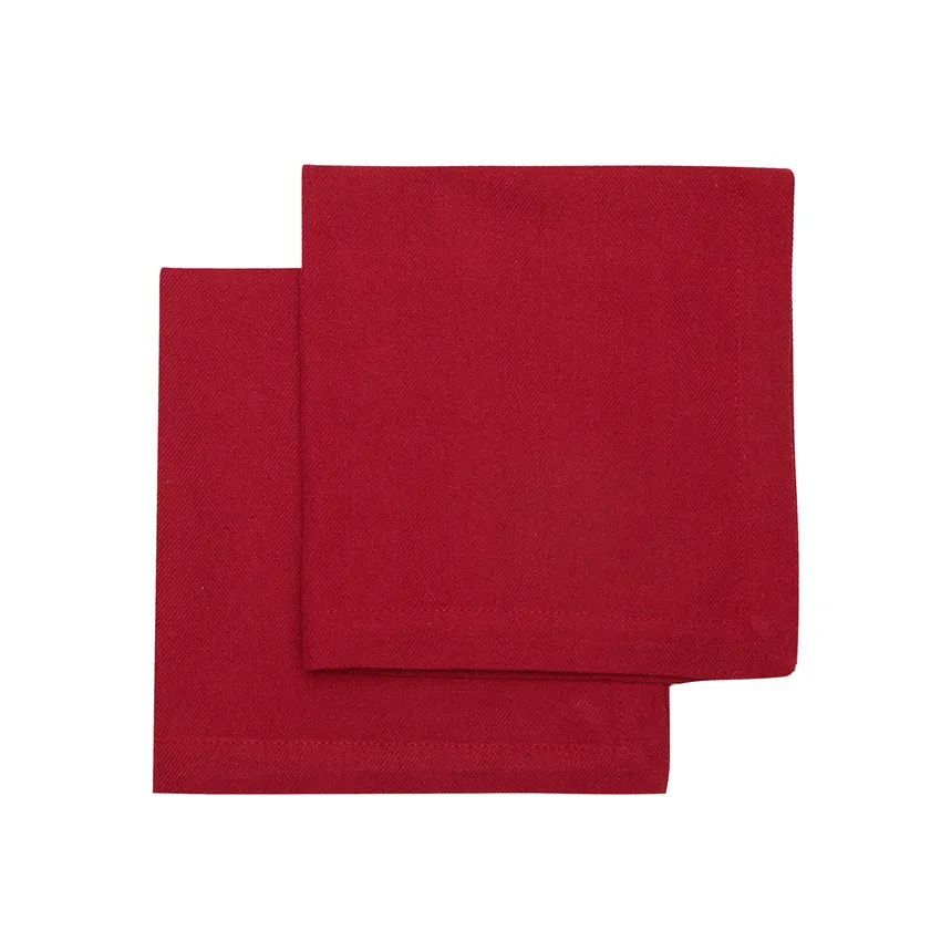 Tovagliolo riciclato 2 pezzi Emil, Rosso scuro