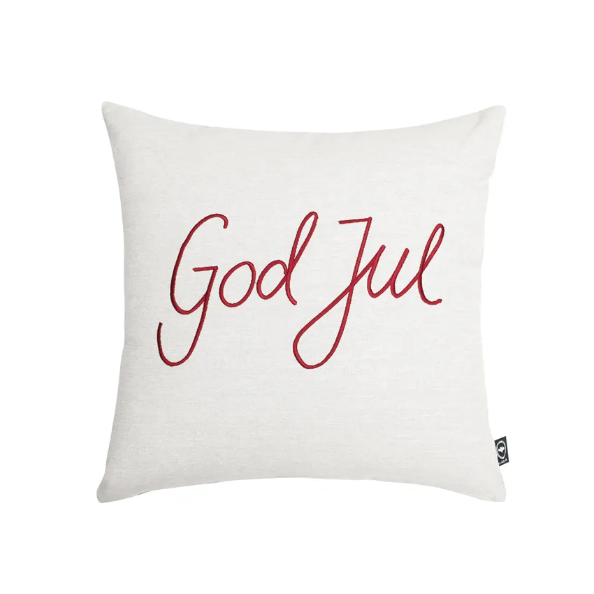 Riciclato Fodere per cuscini God Jul, Lino/Rosso scuro