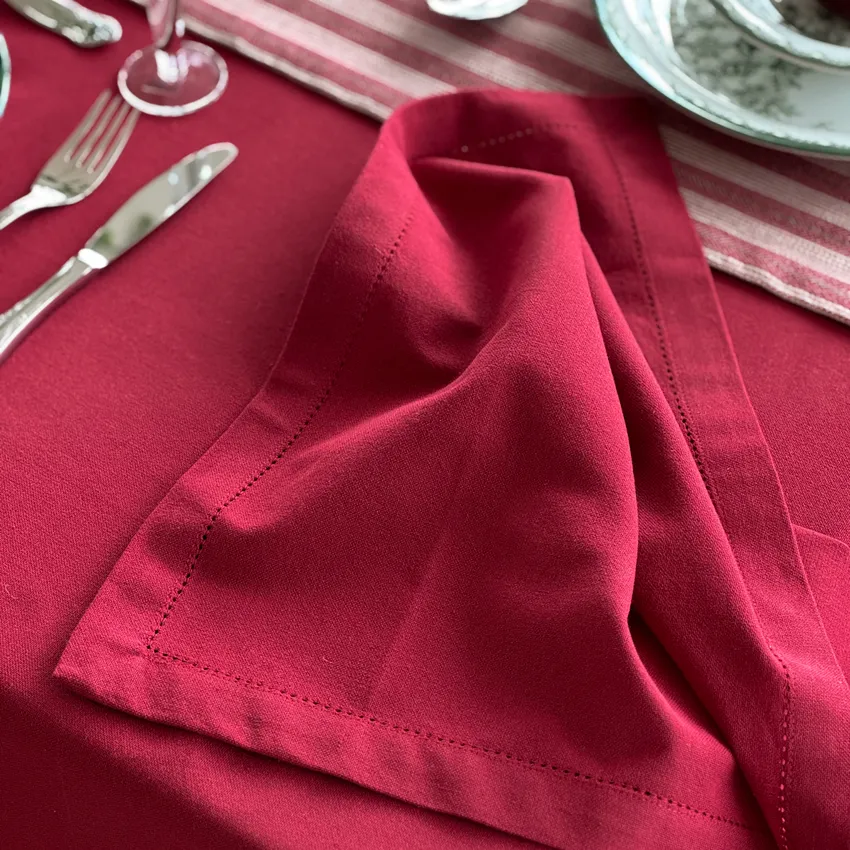 Tovagliolo riciclato 2 pezzi Ylva, Rosso scuro